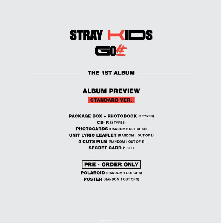 Stray Kids 1st Album - GO生 Standard Version (Random Ver) CD +